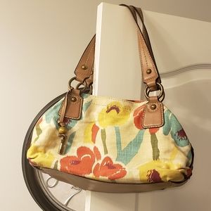 Fossil canvas handbag/shoulder bag.
